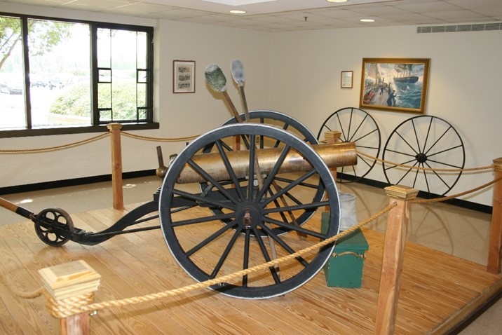 Boat Howitzer #245 on display in the lobby of the barracks hall at Base Portsmouth, Virginia. (Courtesy of the author) Boat Howitzer #245 on display in the lobby of the barracks hall at Base Portsmouth, Virginia. (Courtesy of the author)